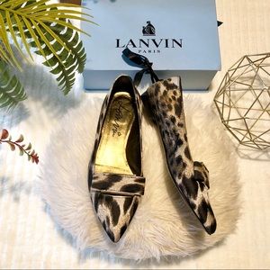 Lanvin Paris🖤Leopard-Print Bow-Buckle